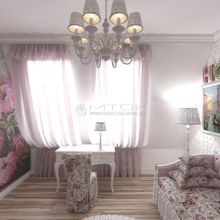 Мотивы прованса в интерьере комнаты с декоративными подушками