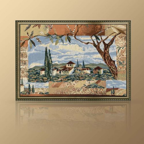Картина из гобелена “Пейзаж с кипарисами”