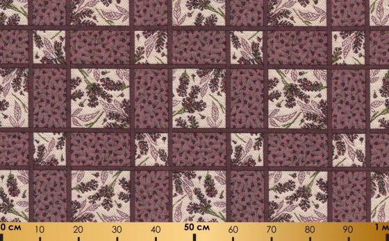 Раппорт: Ткань жаккардовая “Лаванда лоскутная”